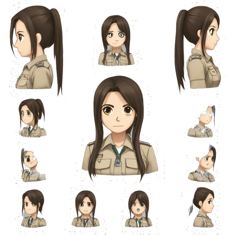 Sasha Braus brown hair hair in a ponytail anime attack on titan emoji