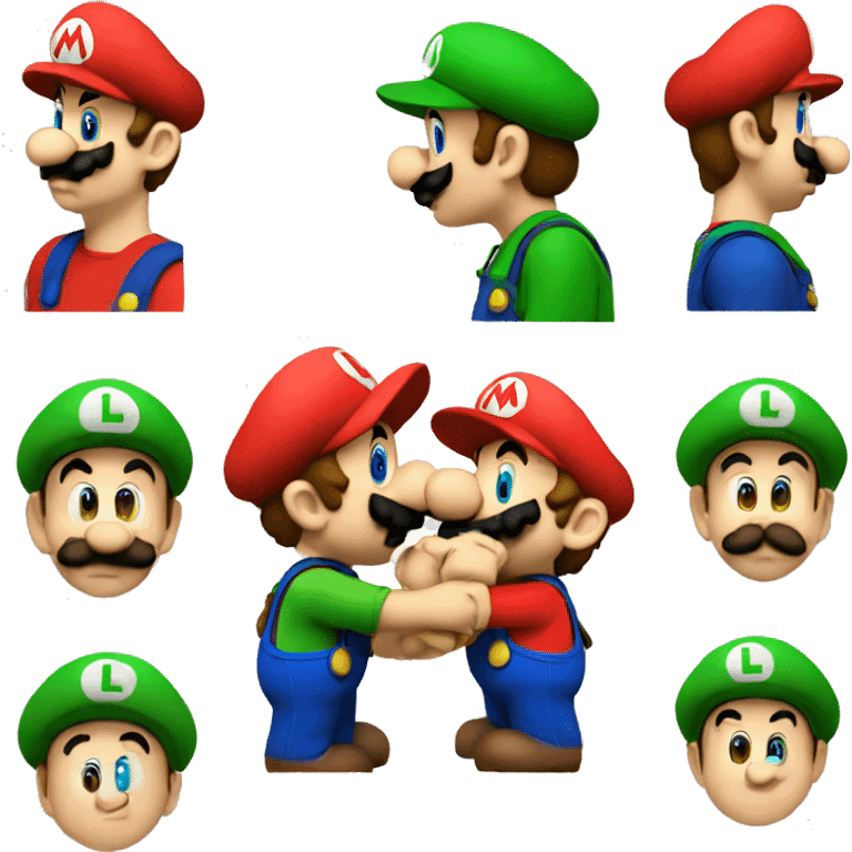 Mario kissing Luigi emoji