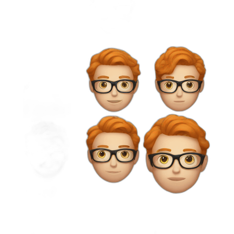 Androgenous ginger with glasses teenage emoji