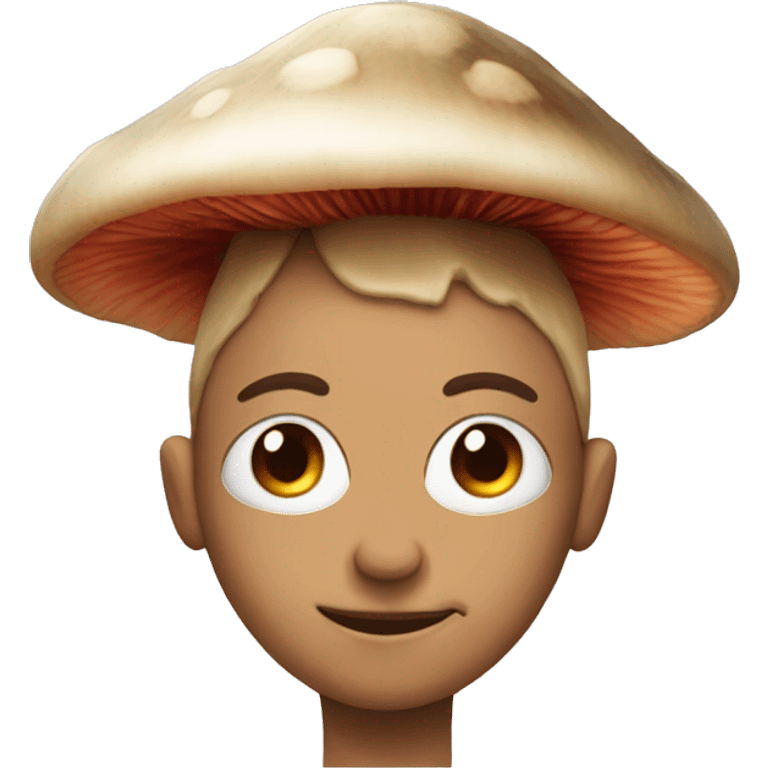 face with a mushroom instead of hair emoji