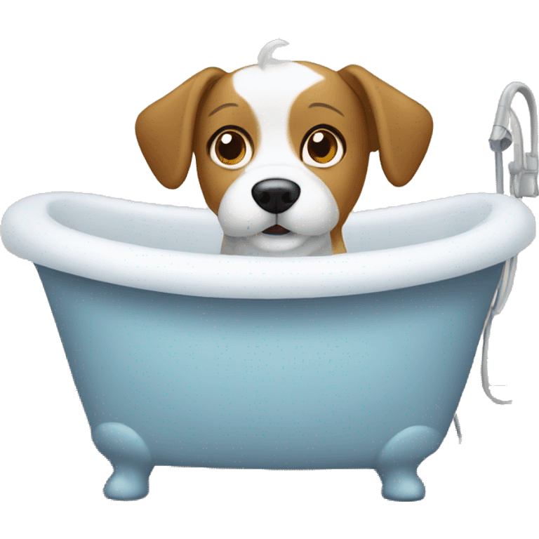 dog wash in bath emoji