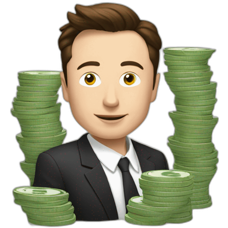 Elon Musk in a maison dit à money emoji