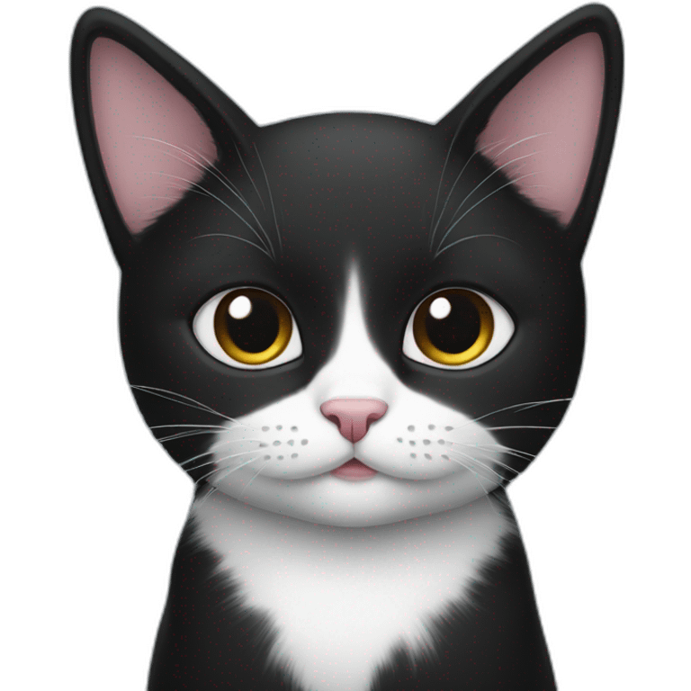 sassy black and white cat emoji