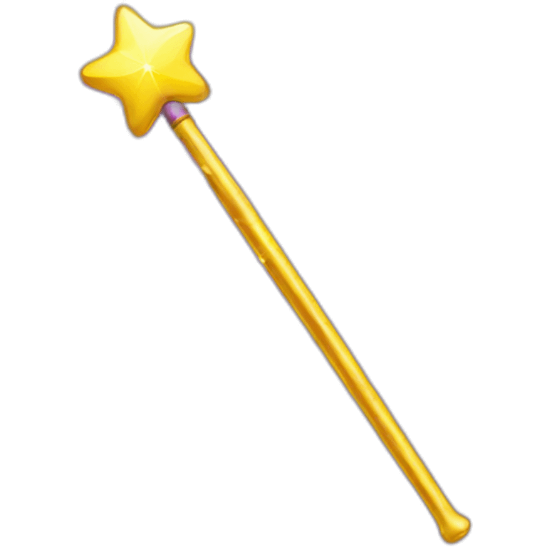 magic wand with purple and yellow sparkles emoji