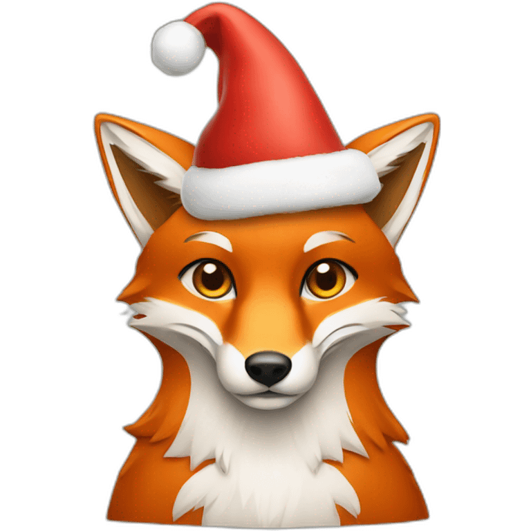 fox with christmas hat emoji