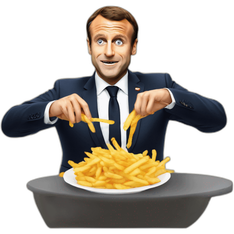 emmanuel macron qui mange des frites emoji