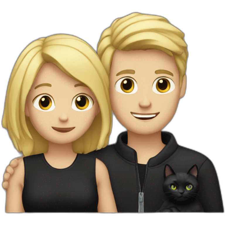 Blonde guy with black cat in arms emoji