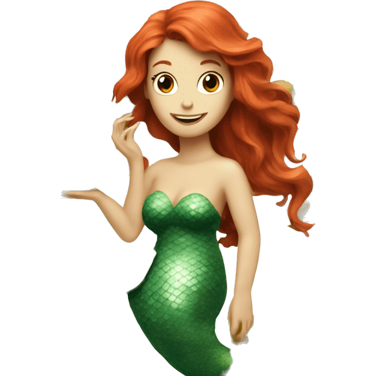 redhead mermaid with avocado and triton emoji