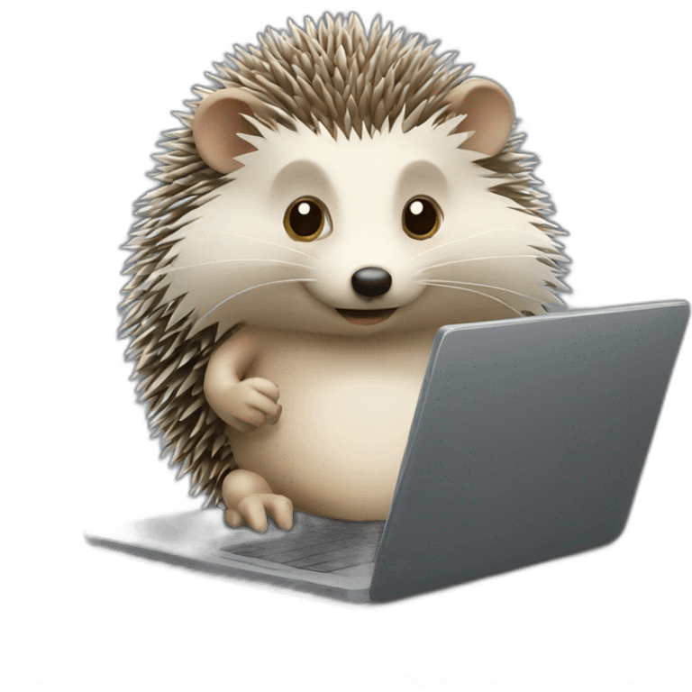 hedgehog working with laptop emoji