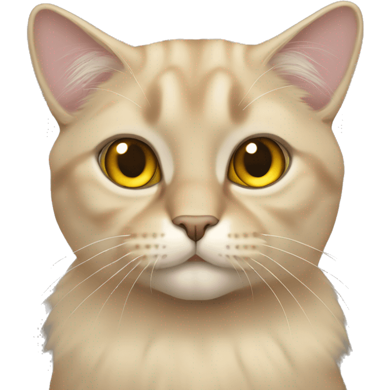 a lop-eared beige cat with yellow eyes emoji