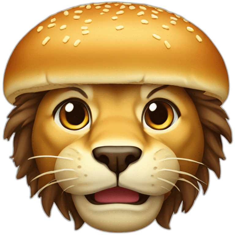 a hamburger lion emoji