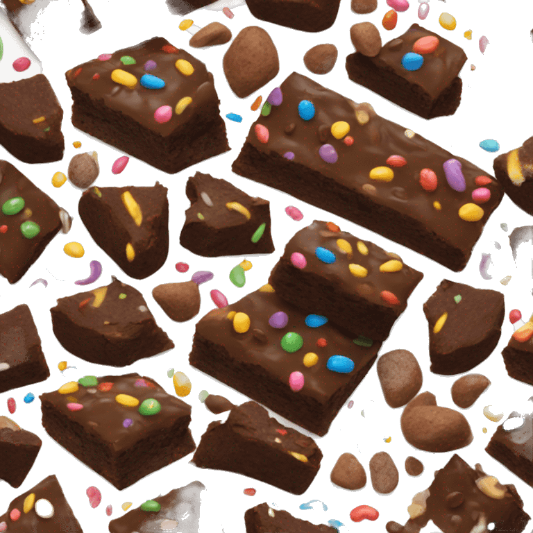 Brownie with colorful sprinkles on top emoji