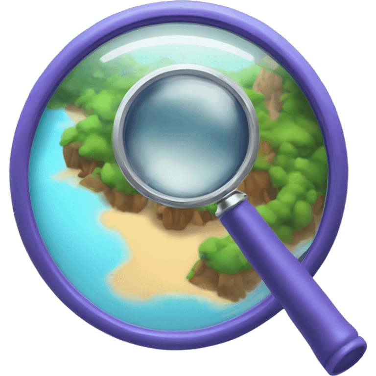 magnifying glass showing magical world emoji