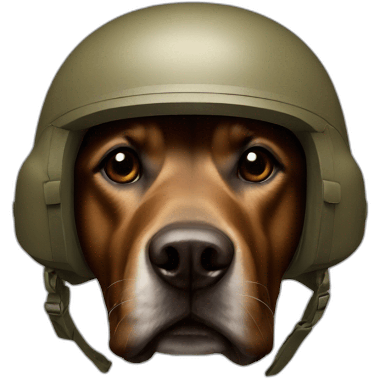 brown dog military helmet emoji