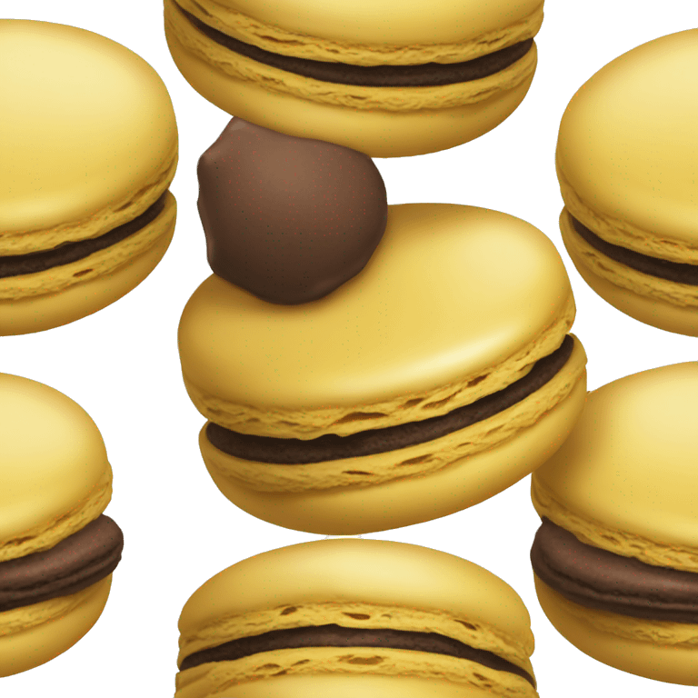 Realistic dark yellow macaroon emoji