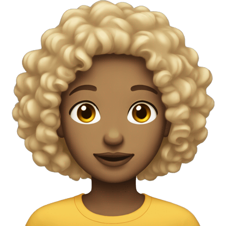 light skinned curly hair person emoji