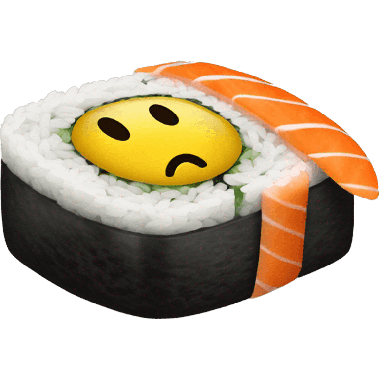 Sushi with a smiley face  emoji