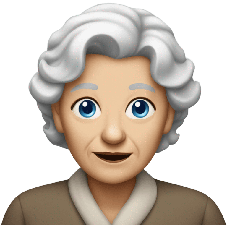 old woman with blue eyes emoji