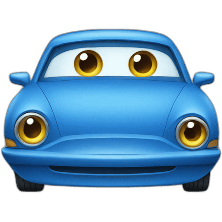 blue car with eyes emoji