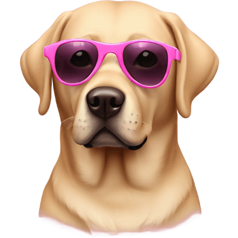 Labrador with pink sunglasses emoji