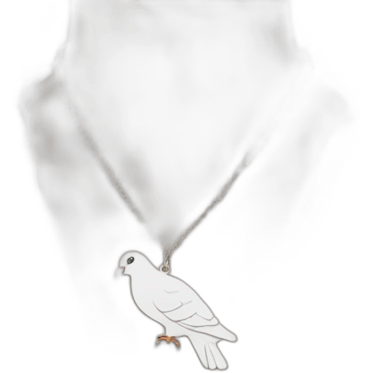 white pigeon necklace on neck emoji