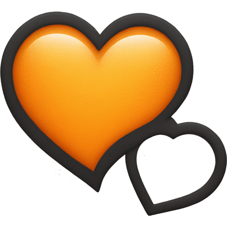 Half black and half orange heart emoji