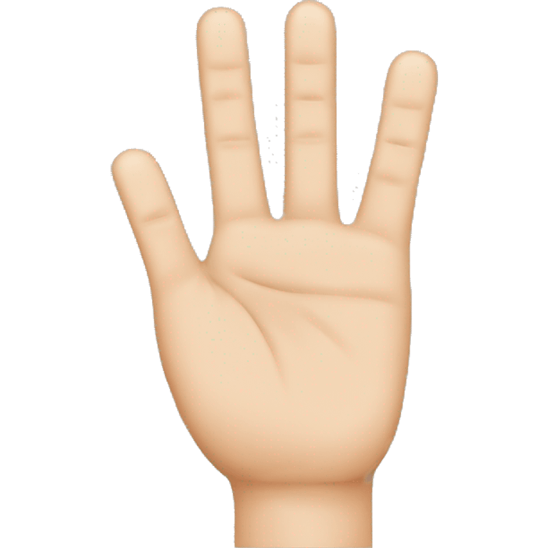 hand with three fingers raised, thumb, middle index emoji