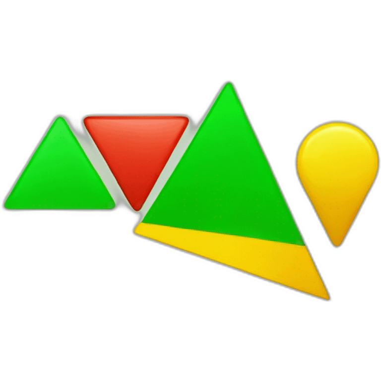 Green Triangle, red square and yellow circle emoji