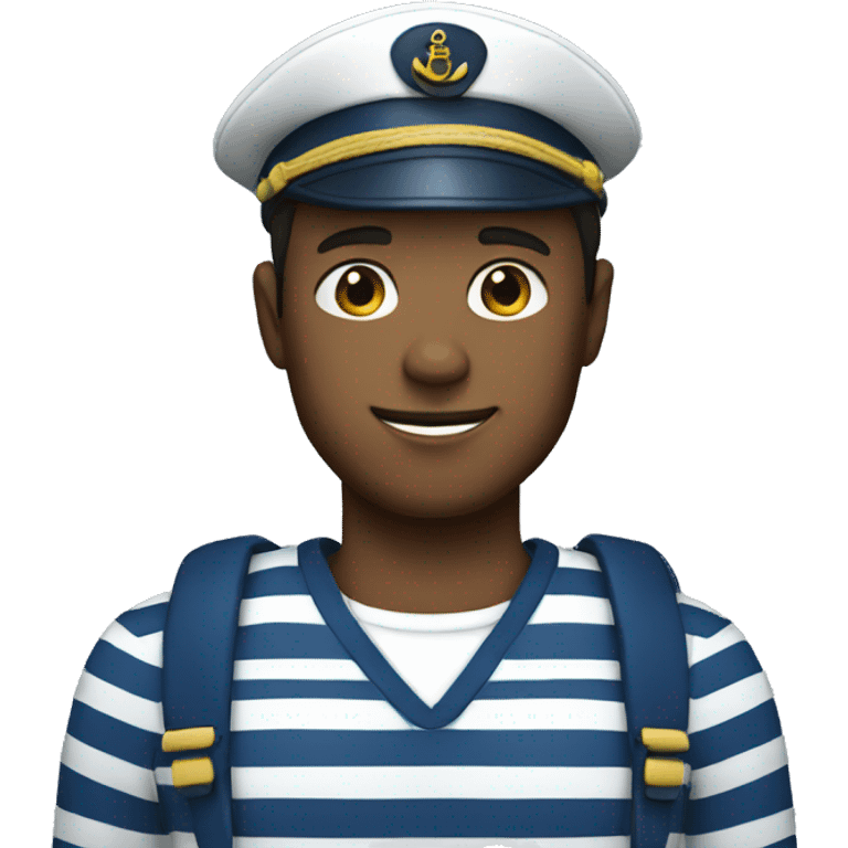 sailor in blue and white striped shirt emoji