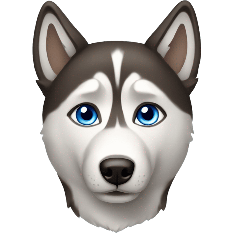 Husky with blue and brown eyes emoji