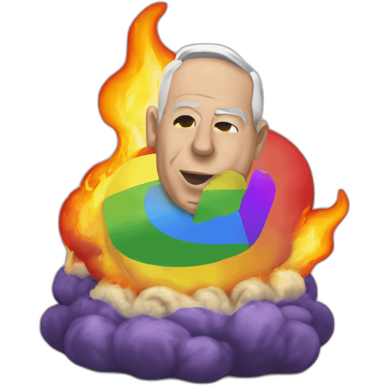 netanyahu burning lgbt rainbow emoji