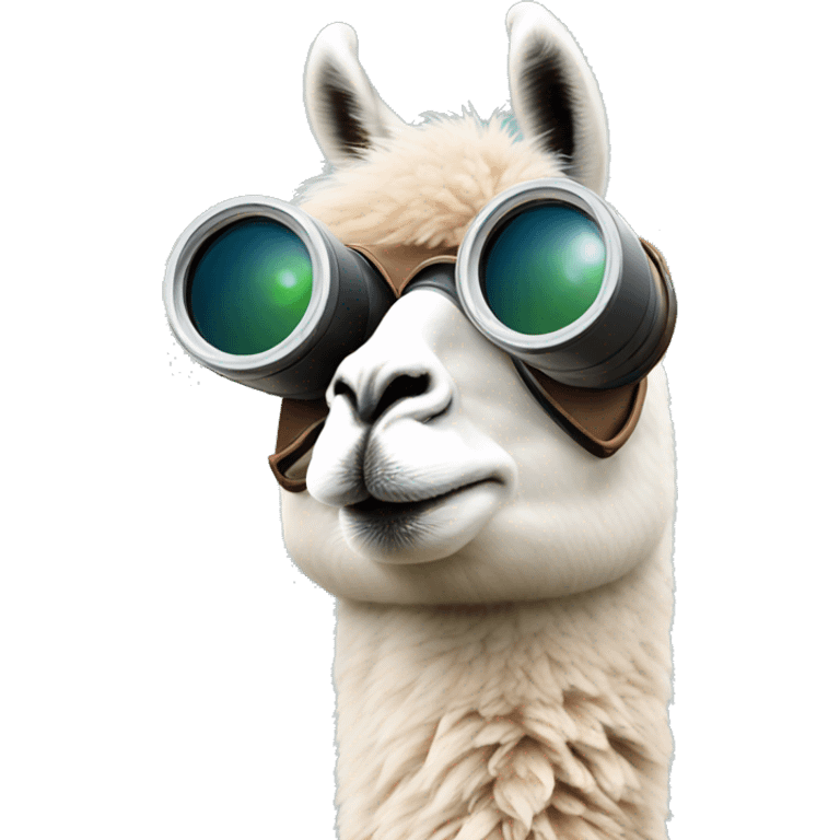 lama using binoculars emoji