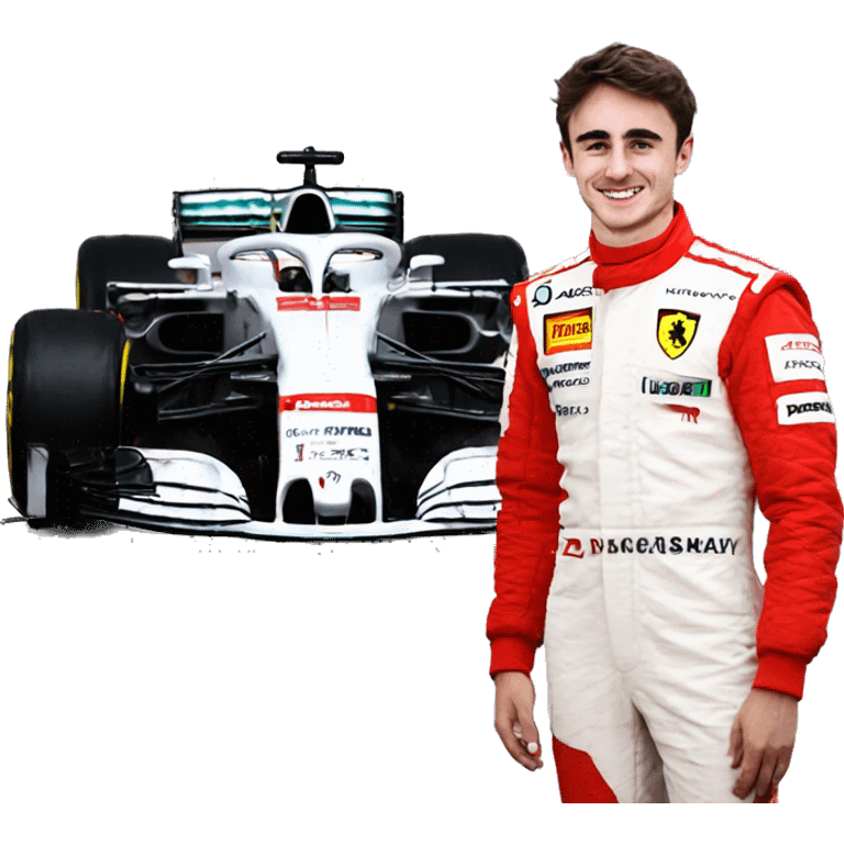 Charles Leclerc with ferrari emoji