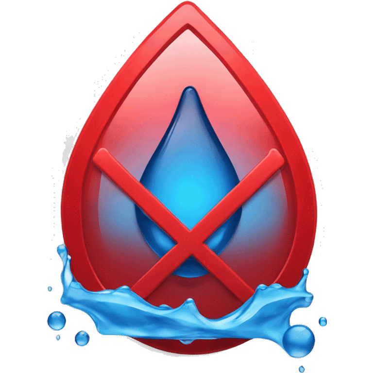 blue water droplet inside red prohibition sign emoji