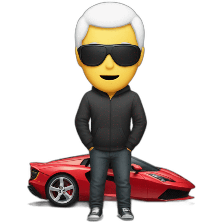 man with no face and a supercar  emoji