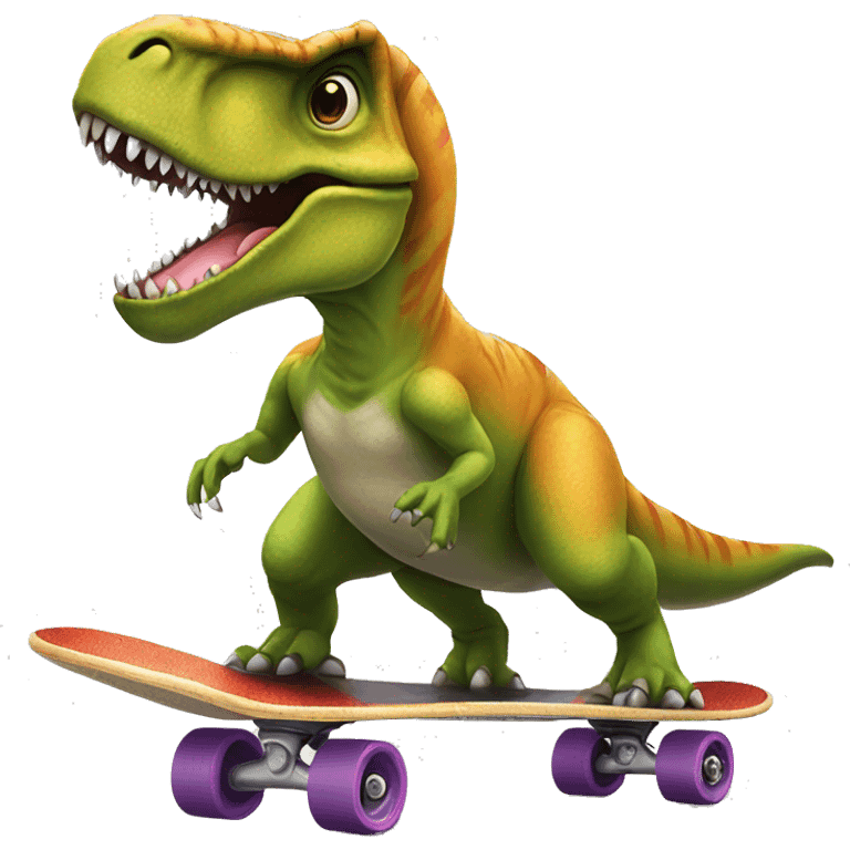 T rex on a skateboard  emoji