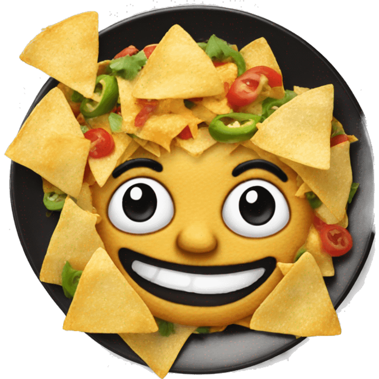 Small Smile Supreme nachos on a plate emoji