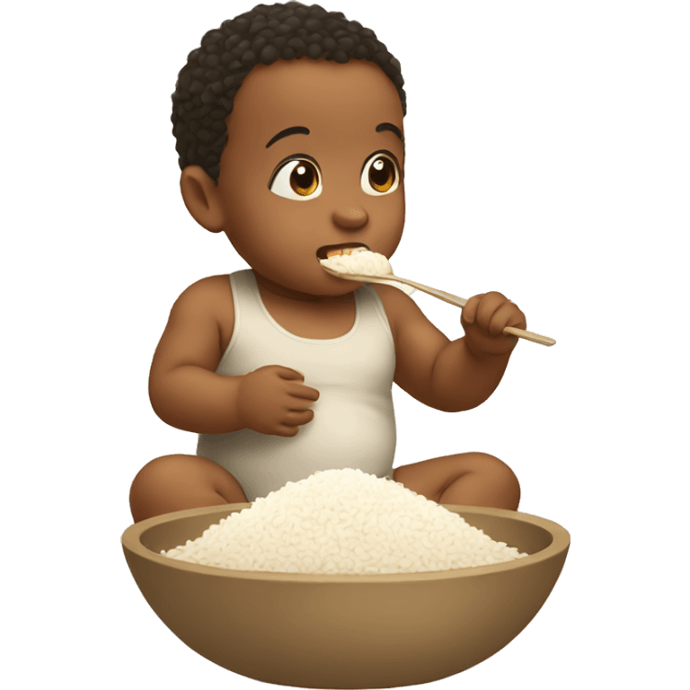 Baby eating rice emoji