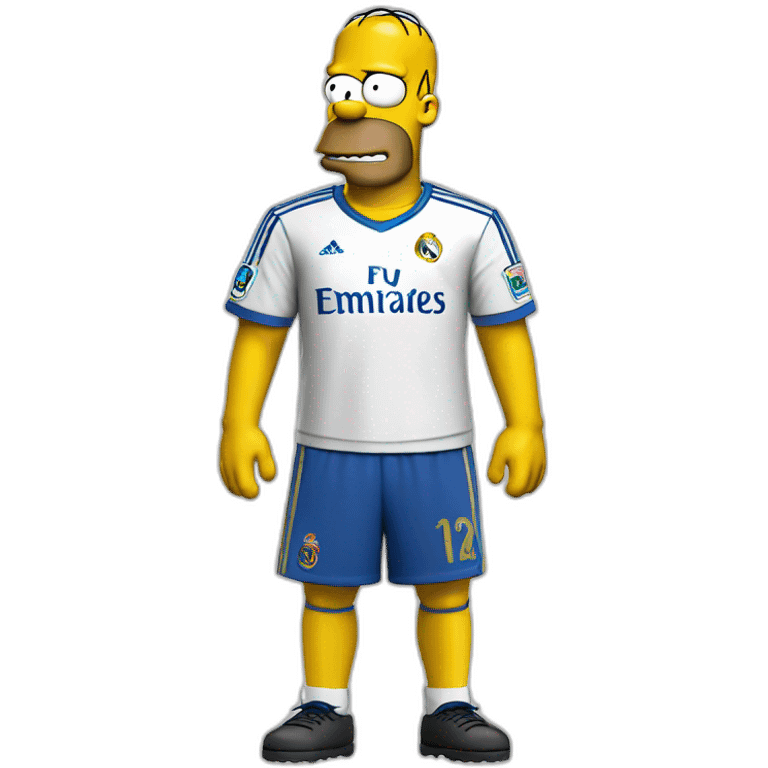 Hiper realistic Homer simpsons real madrid emoji