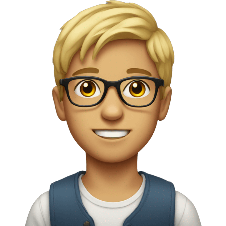 portrait of a boy with glasses emoji