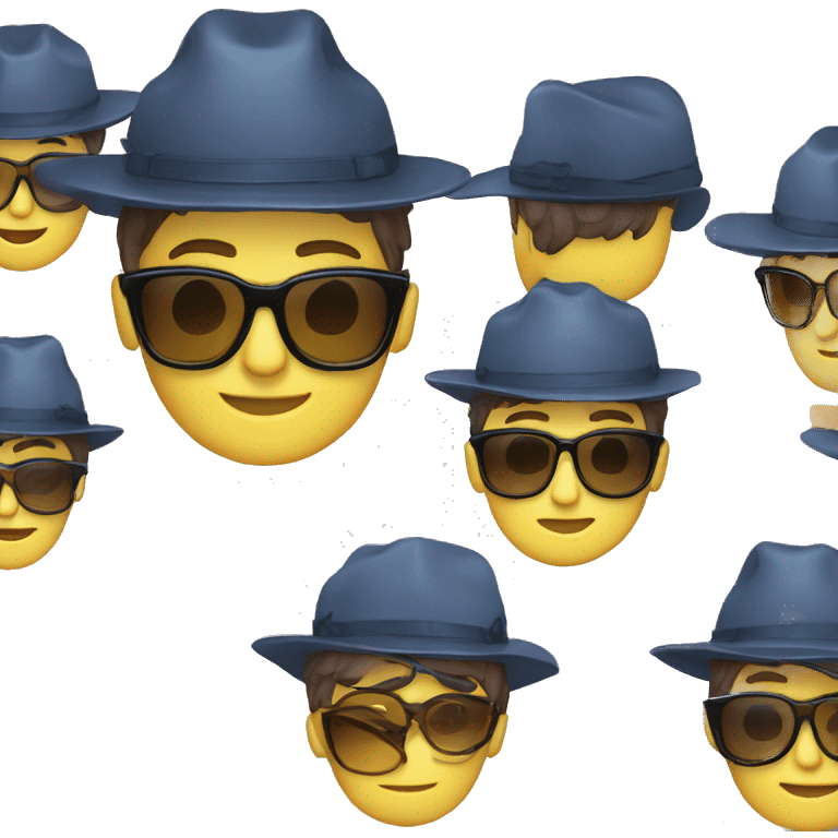 Chico con gorra y gafas emoji