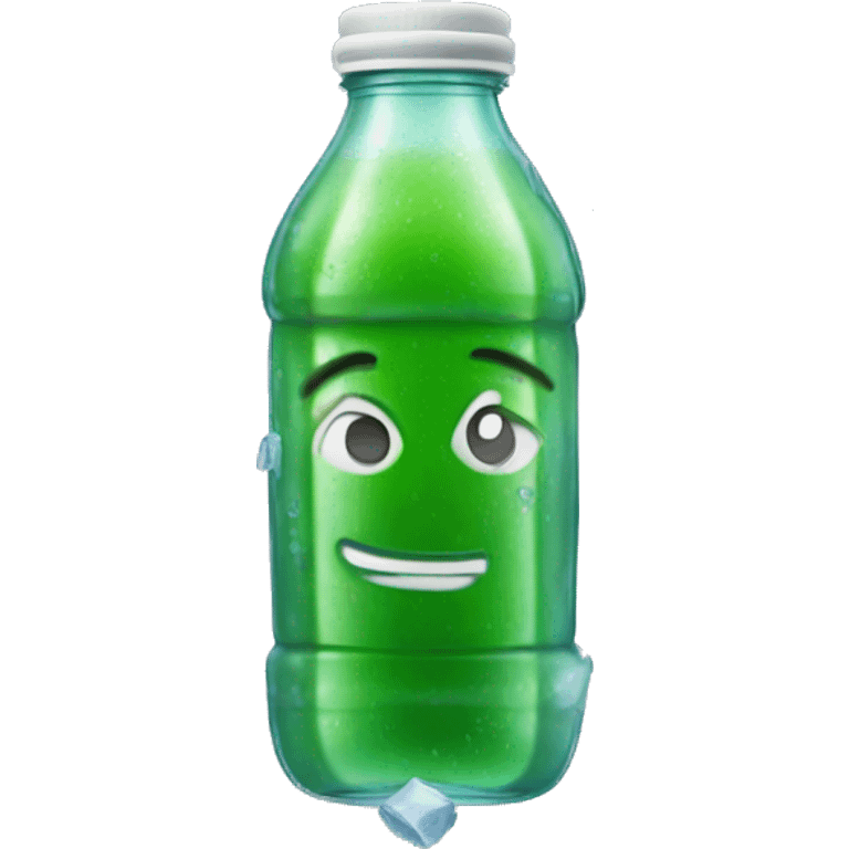 GREEN JUICE BOTTLE IN ICE emoji