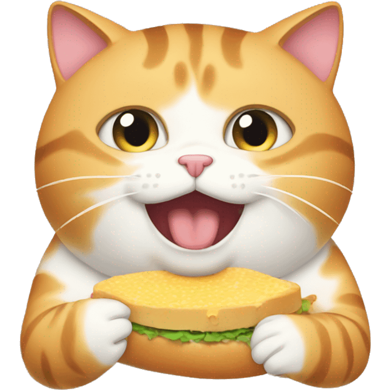 Fat cat eating for me emoji