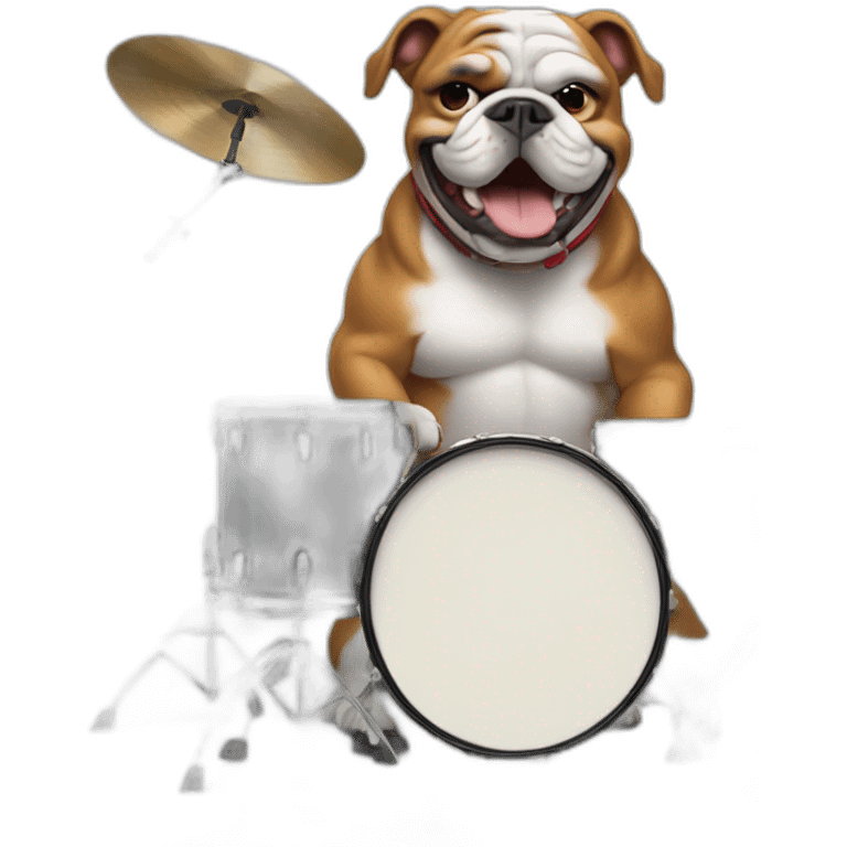 bulldog playing drums emoji