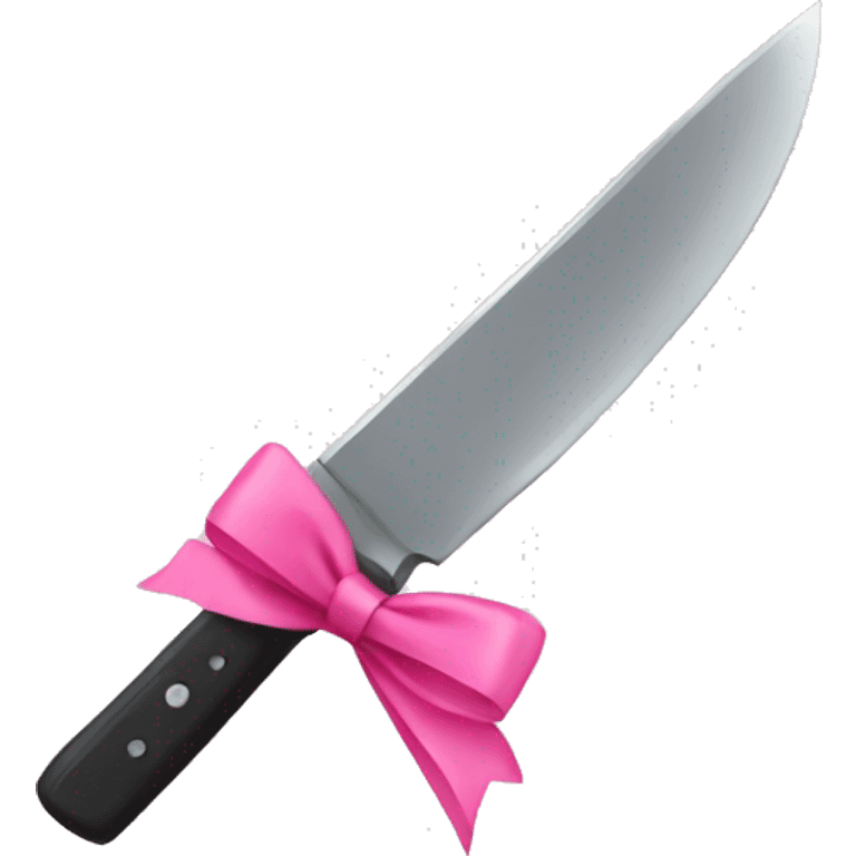 Knife with a pink bow  emoji