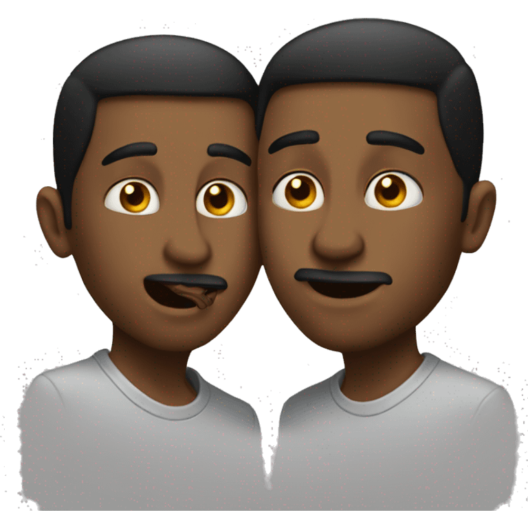 Two guys there noses are touching  emoji