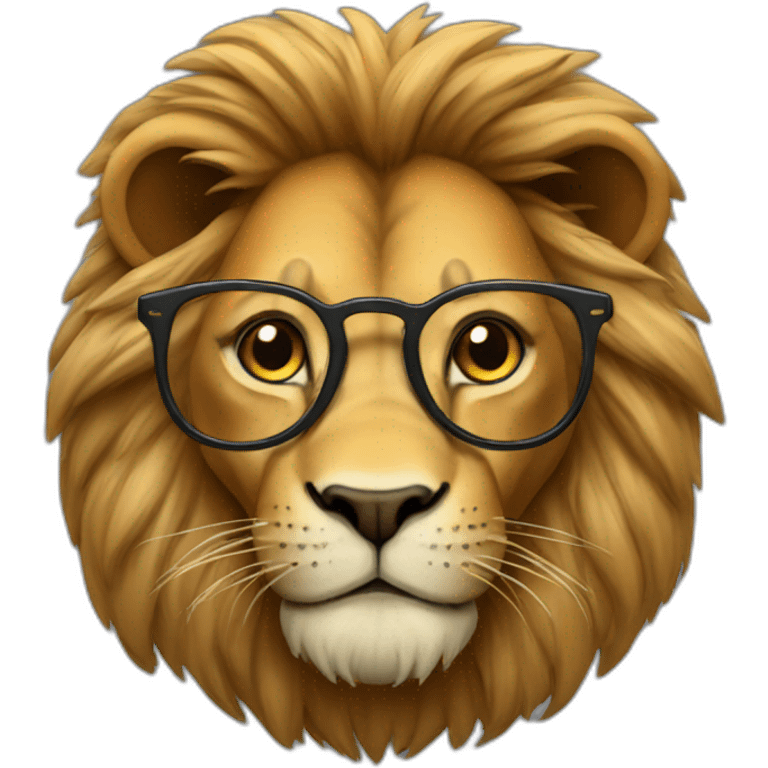 Lion with glasses emoji