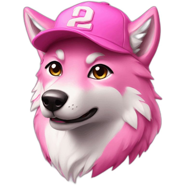 pink wolf in a cap emoji