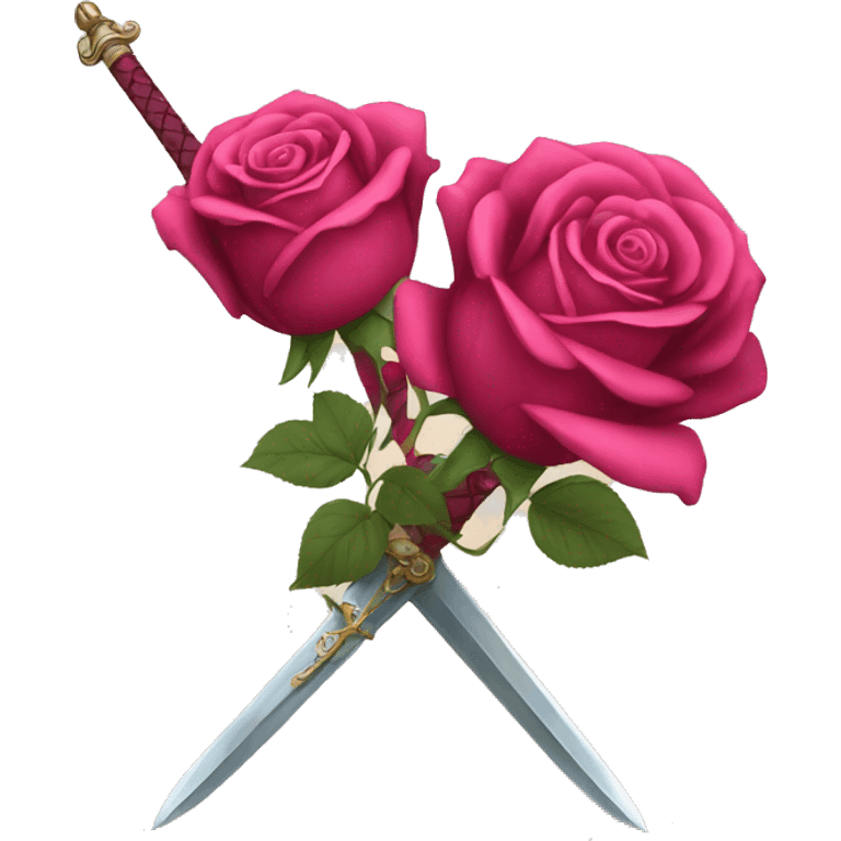 roses entagled on sword  emoji