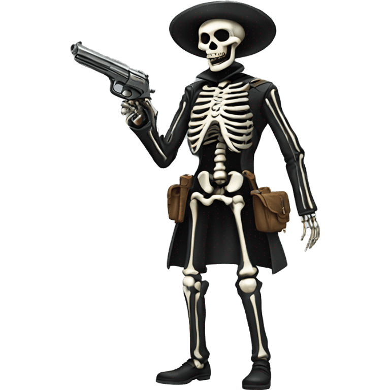 skeleton with gun emoji emoji